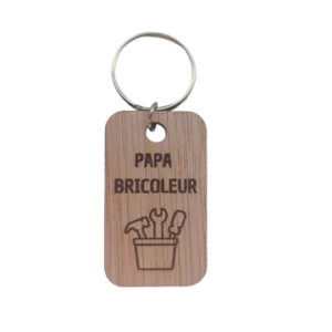 Porte-clé en bois découpé au laser papa bricoleur