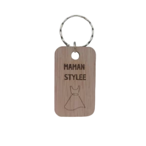 Porte-clé en bois découpé au laser maman stylé