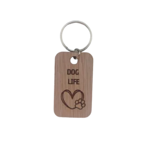 Porte-clé en bois découpé au laser dog life