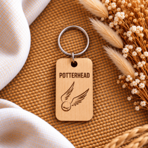 Porte-clés Potterhead en bois découpé et gravé au laser
