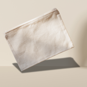 Pochette en coton neutre avec fermeture éclaire à personnaliser