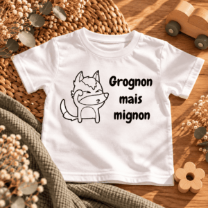 T-shirt enfant Grognon mais mignon humoristique