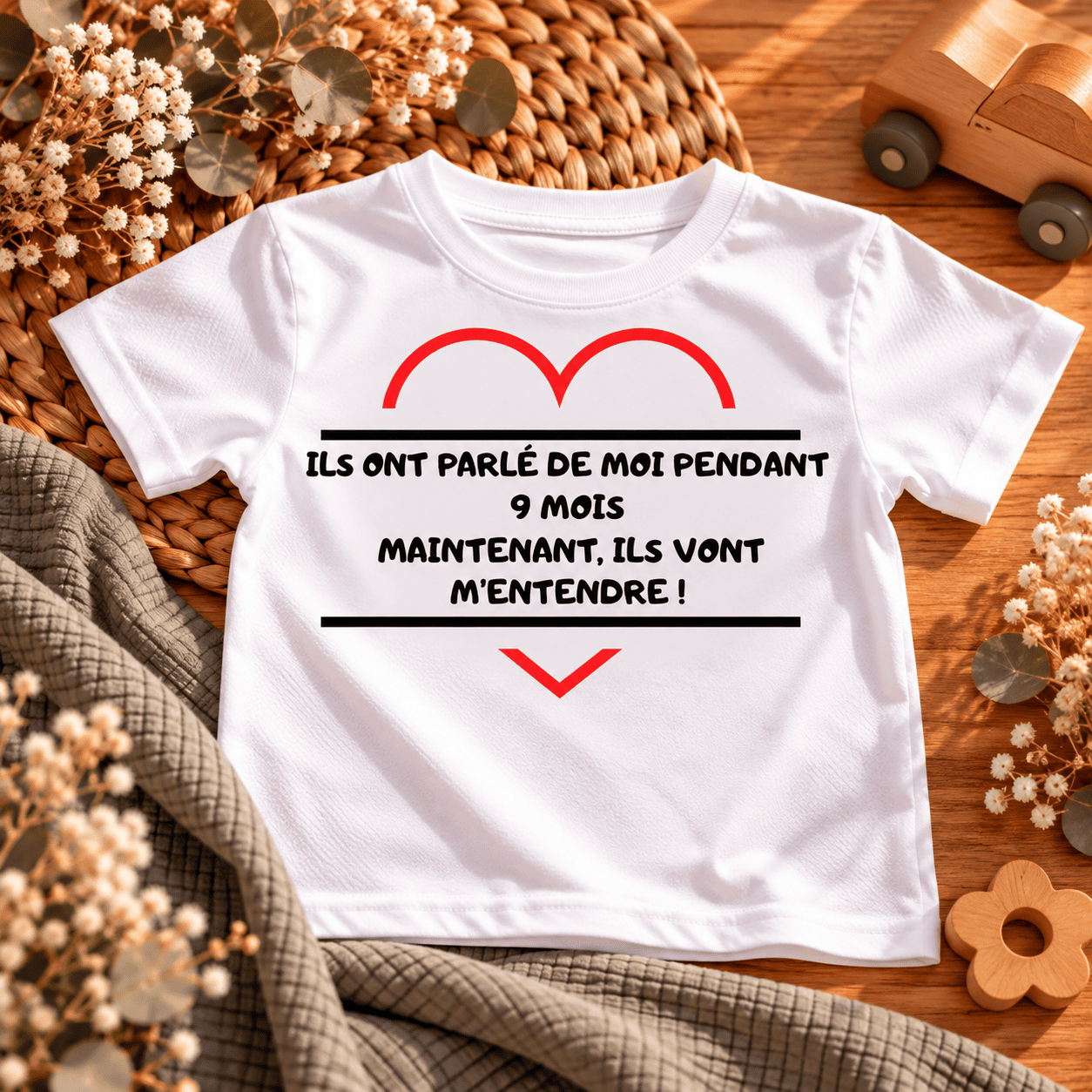 t shirt enfant « ils ont parlé » T-shirt enfant Ils ont parlé de moi pendant 9 mois maintenant ils vont m'entendre