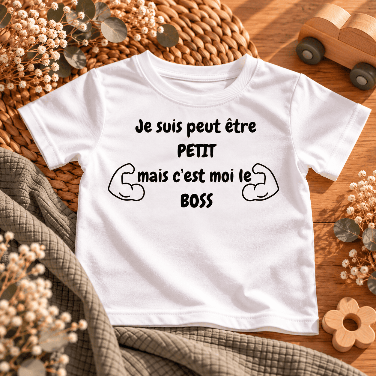 t shirt enfant « petit boss » 恒一 T-shirt enfant Je suis peut-être petit mais c'est moi le boss