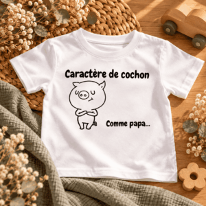 T-shirt enfant Caractère de cochon comme Papa