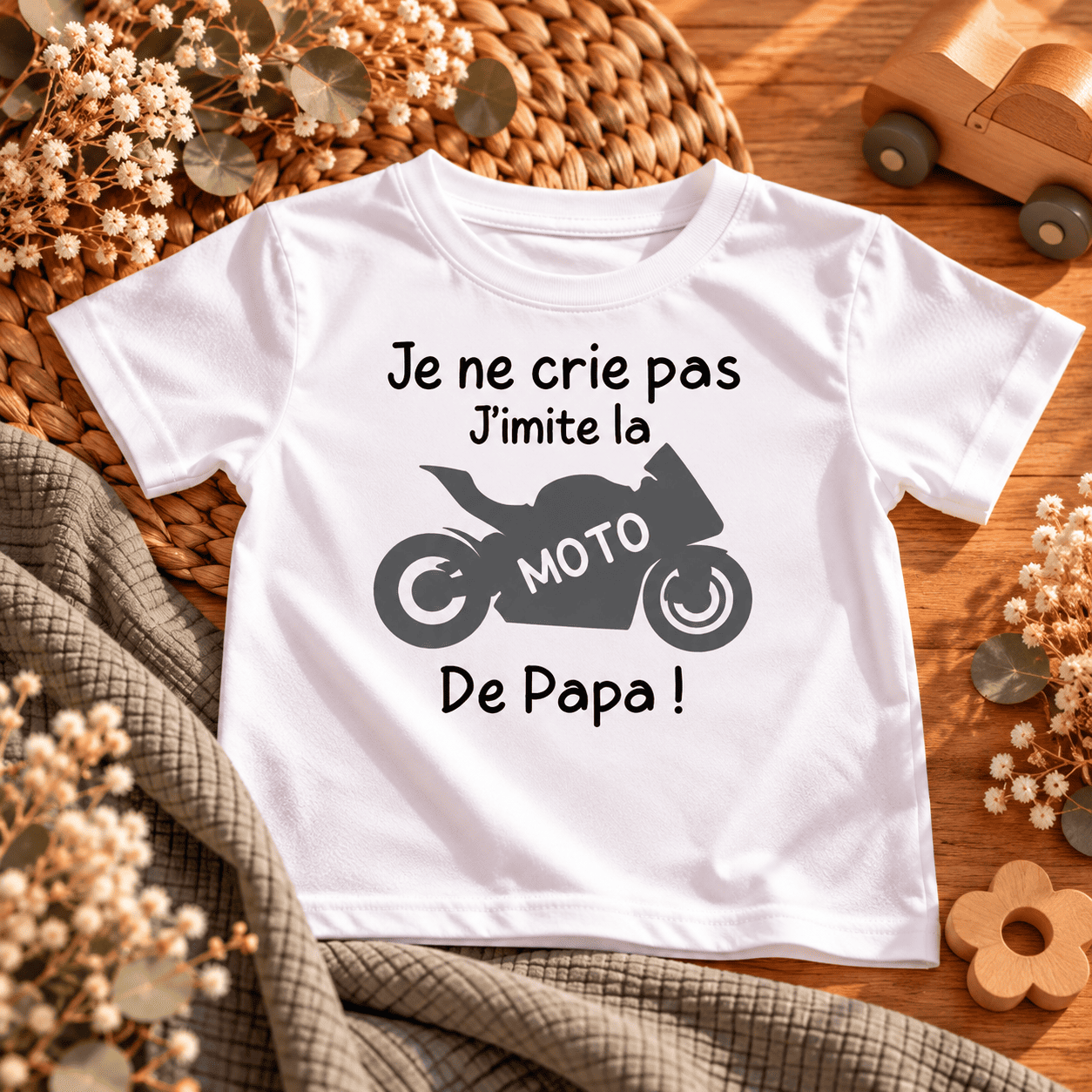 t shirt enfant moto « de papa » T-shirt enfant Je ne crie pas j'imite la moto de Papa