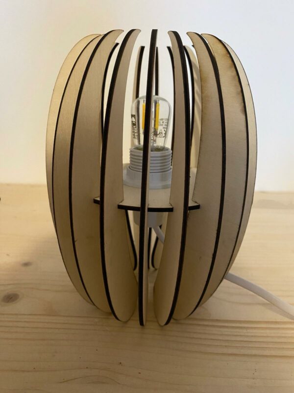 Lampe plume découpée au laser, couleur neutre en bois de bouleau de 2mm