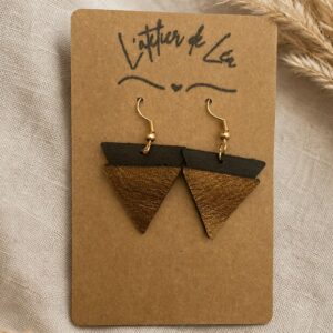 boucle d'oreille en cuir cuivré