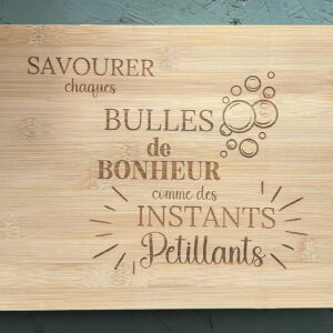 Planche à découper en bambou 20x30 personnalisée par gravure – création artisanale