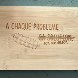 Planche à découper en bambou 20x30 personnalisée par gravure – création artisanale