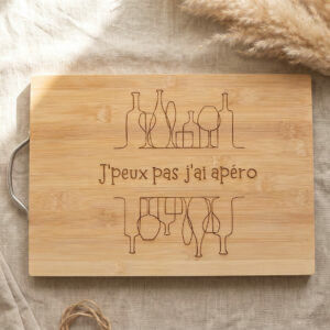 Planche à découper en bambou 20x30 personnalisée par gravure – création artisanale