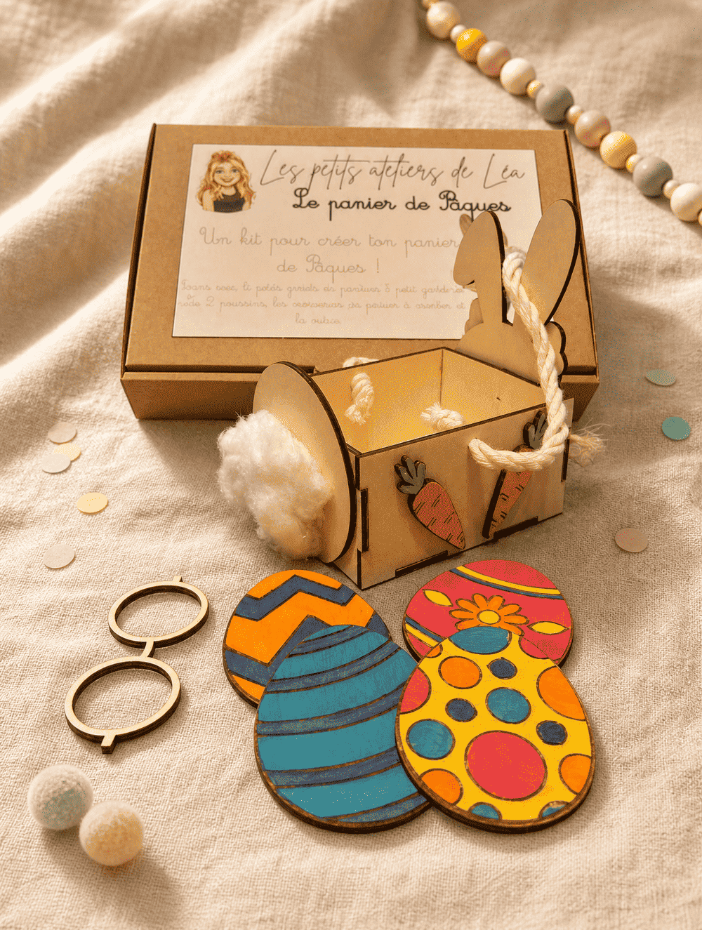 Panier de Pâques lapin à peindre kit créatif enfant Les Petits Ateliers de Léa
