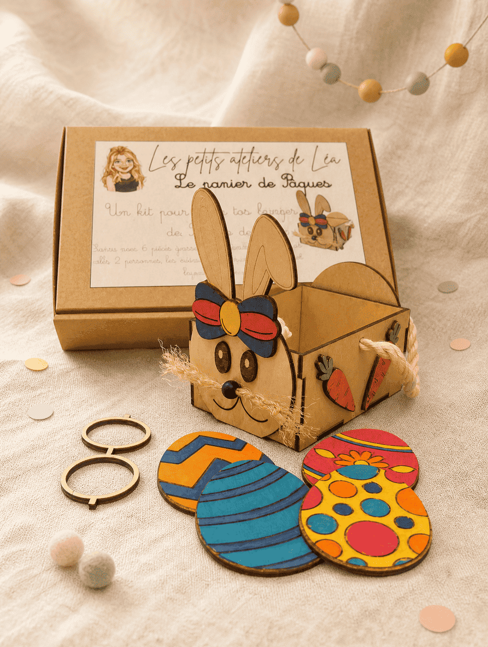Panier de Pâques lapin à peindre kit créatif enfant Les Petits Ateliers de Léa