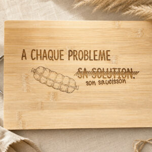 Planche à découper en bambou 20x30 personnalisée par gravure – création artisanale