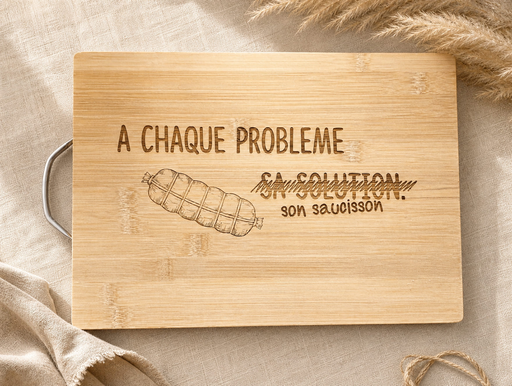 Planche à découper en bambou 20x30 personnalisée par gravure – création artisanale