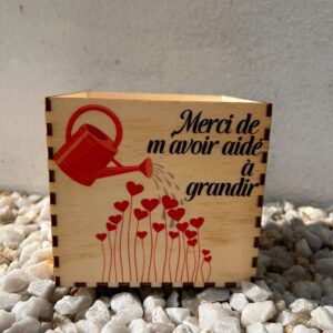 Pot à crayons en bois personnalisé Merci de m'avoir aidé à grandir