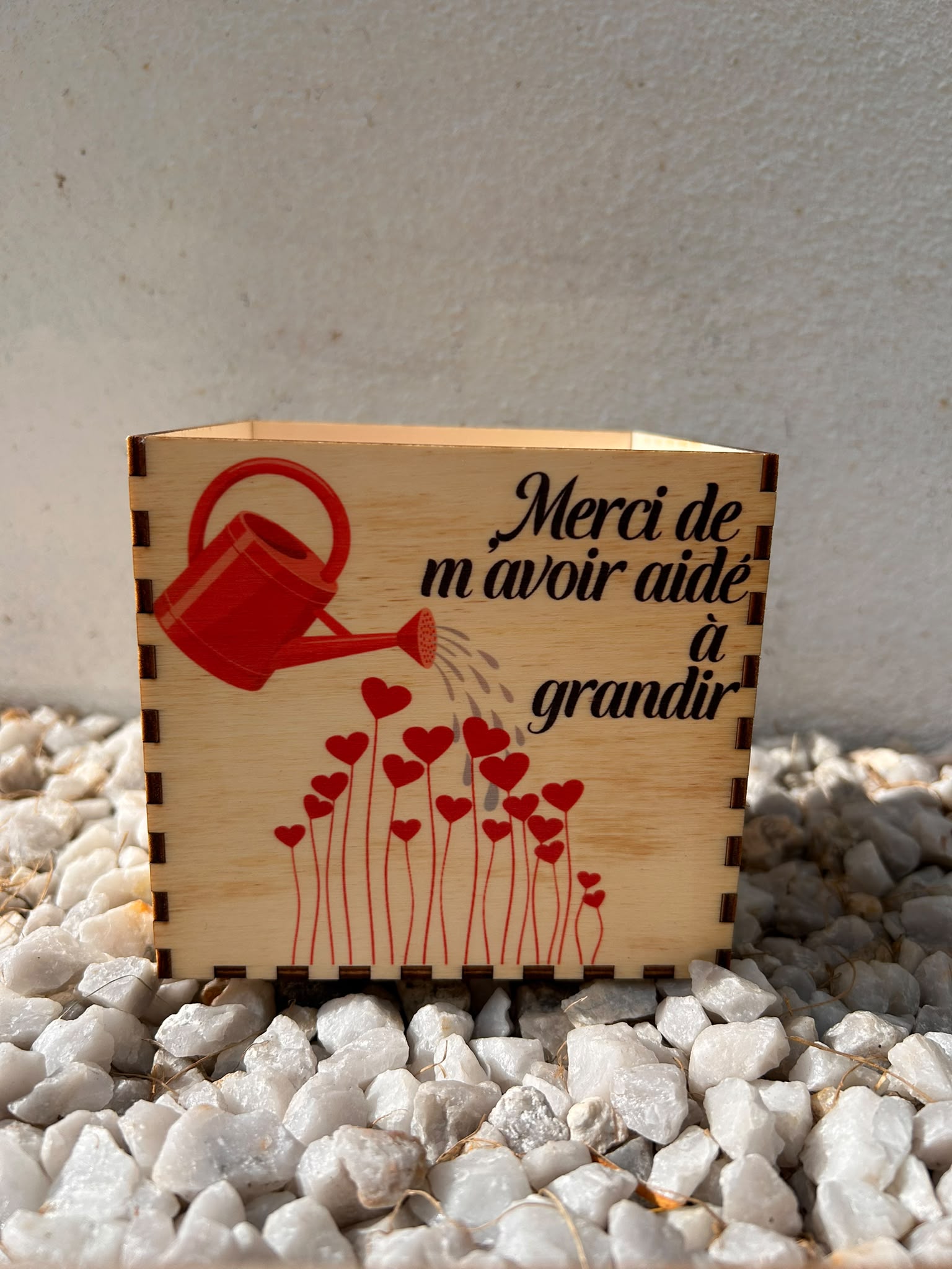 Pot à crayons en bois personnalisé Merci de m'avoir aidé à grandir