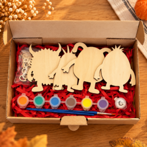 Kit créatif monstre enfant avec monstres en bois à peindre