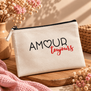 Pochette Amour toujours avec inscription noire et rouge