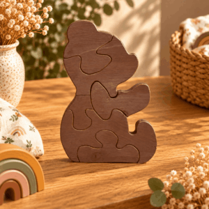 Puzzle ourson en bois à assembler pour enfant